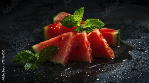 fruit watermelon mint