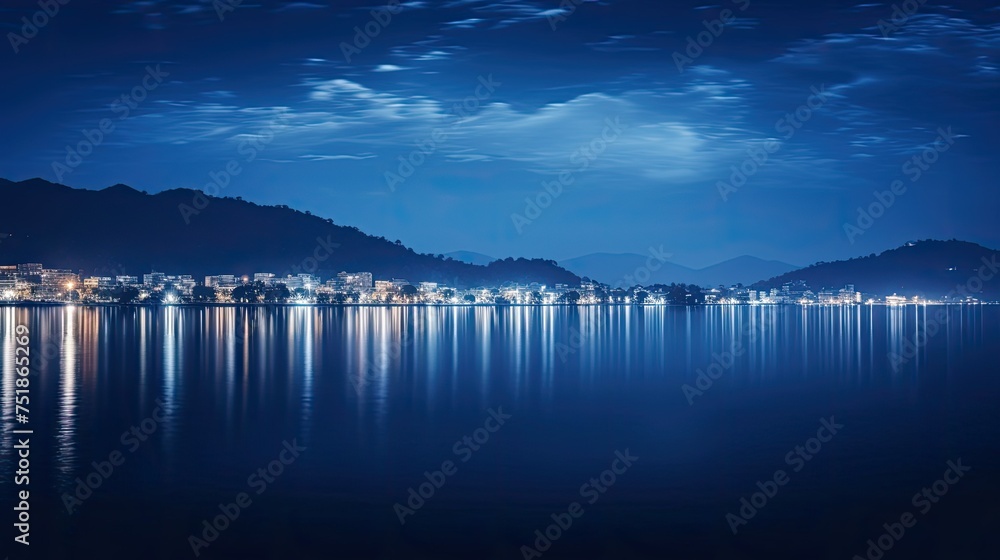 Obraz premium background blue blurred lights