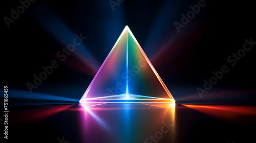 Colored glass triangular prism