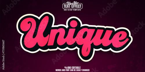 Retro editable text effect, customizable modern and creative 3D font style