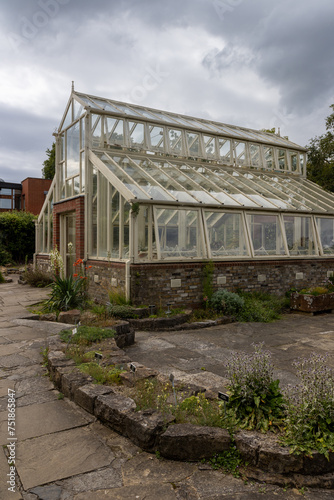 Beautiful greenhouse in National Botanic Gardens, Dublin, Ireland. Large area with naturalist sections, formal gardens, an arboretum and a greenhouse with Victorian palms.