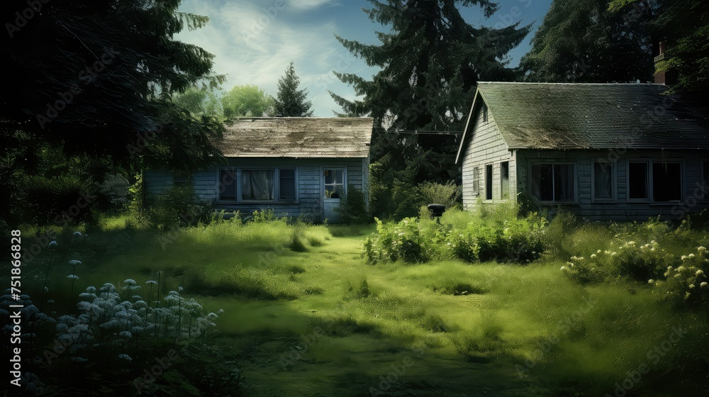 lonely empty house background