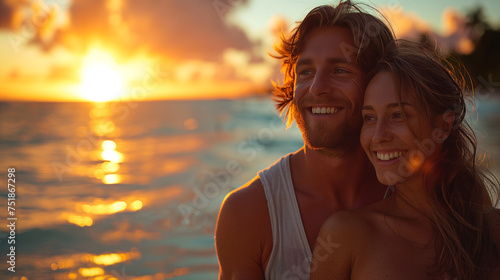Joyful moments of love and laughter captured in golden sunset light © Alex
