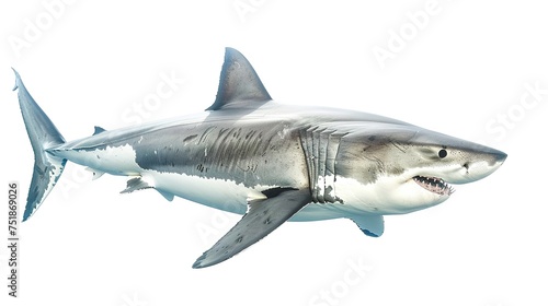 A great white shark isolated on a white background © Vasiliy