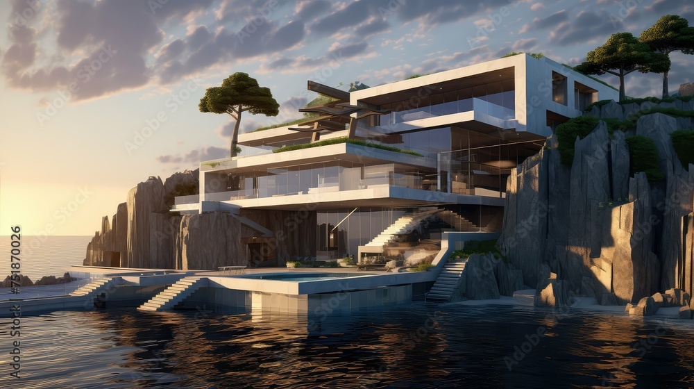 Fototapeta premium estate modern mansion building