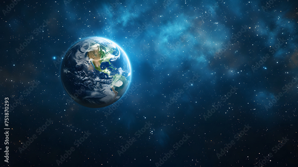 Obraz premium earth with outer space background with copy space