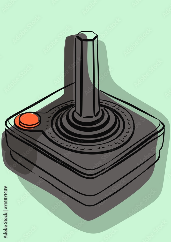 Video game controller, handmade illustration of a video game controller, handmade drawing. Video game controller, handmade illustration of a video game controller, handmade drawing.