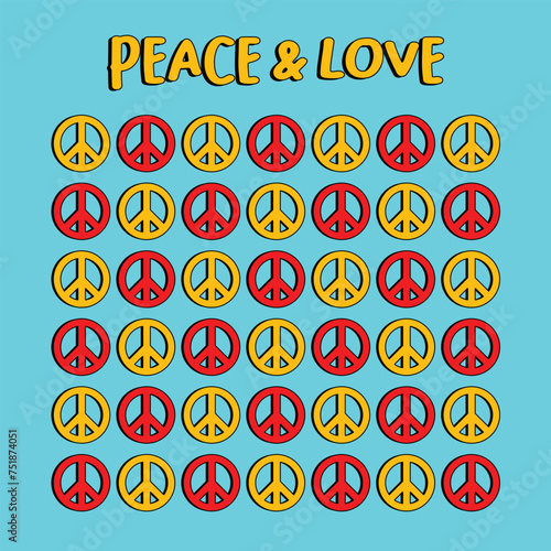Hand drawn peace symbol doodle (ID: 751874051)