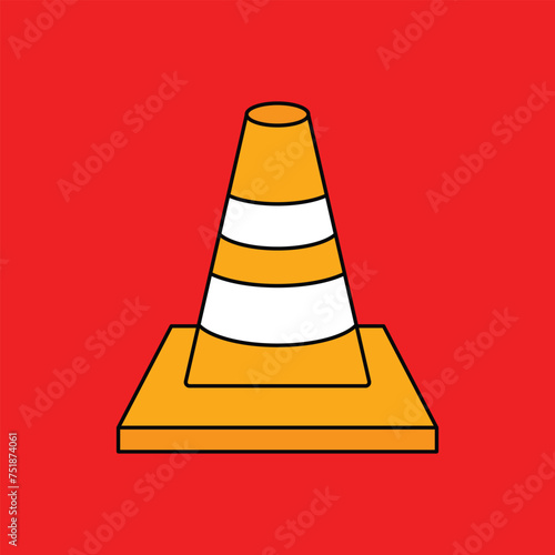 Hand drawn traffic cone doodle (ID: 751874061)