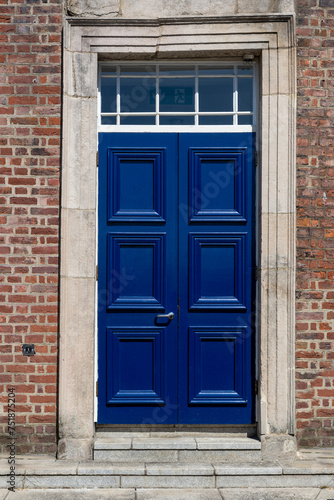 Traditional dublin door in The Garda Museum, The Chapel Royal, Tower, Dublin Castle, Dublin, Ireland
