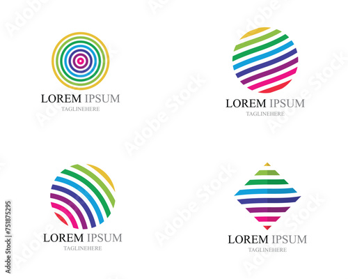 Colorful wire world logo icons