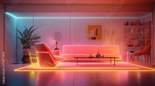 vibrant bright blurred room © vectorwin