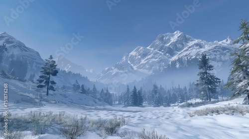ice snowy landscape mountains © vectorwin