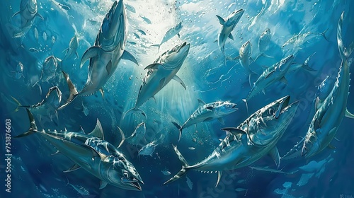 fish school of tuna
