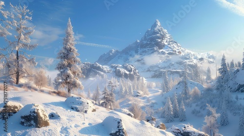 cold snowy summit © vectorwin