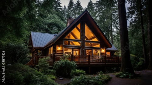 cabin wood house building © vectorwin