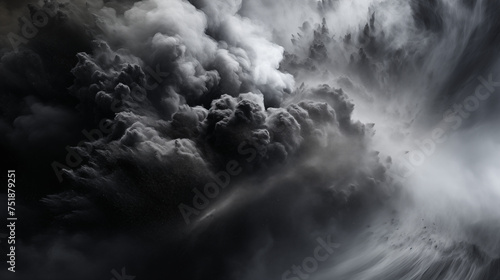 Intense Charcoal Storm: A Dramatic Burst Illustrating Raw Power and Chaos
