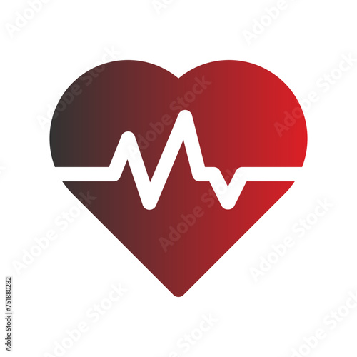 heartbeat flat gradient icon