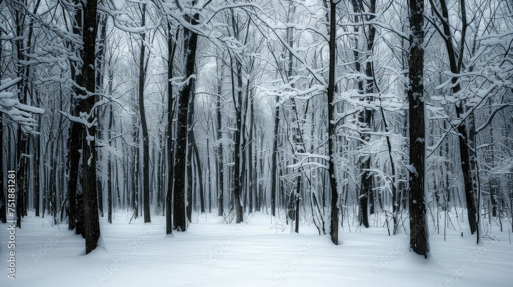 Fototapeta premium importance dark snowy forest