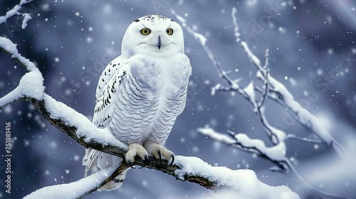 predator owl snowy © vectorwin