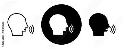 Pronunciation outline icon collection or set. Pronunciation Thin vector line art
