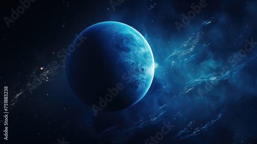 nebula space blue background