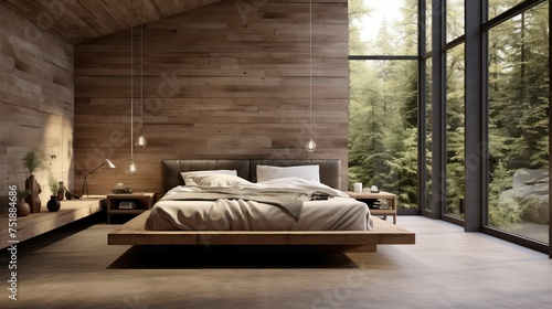 modern wood interior room
