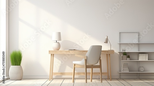 modern desk interior room © vectorwin