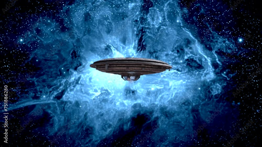 Single ufo traveling into deep space Single ufo traveling into deep space