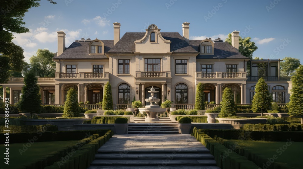 Naklejka premium cozy estate cottage building