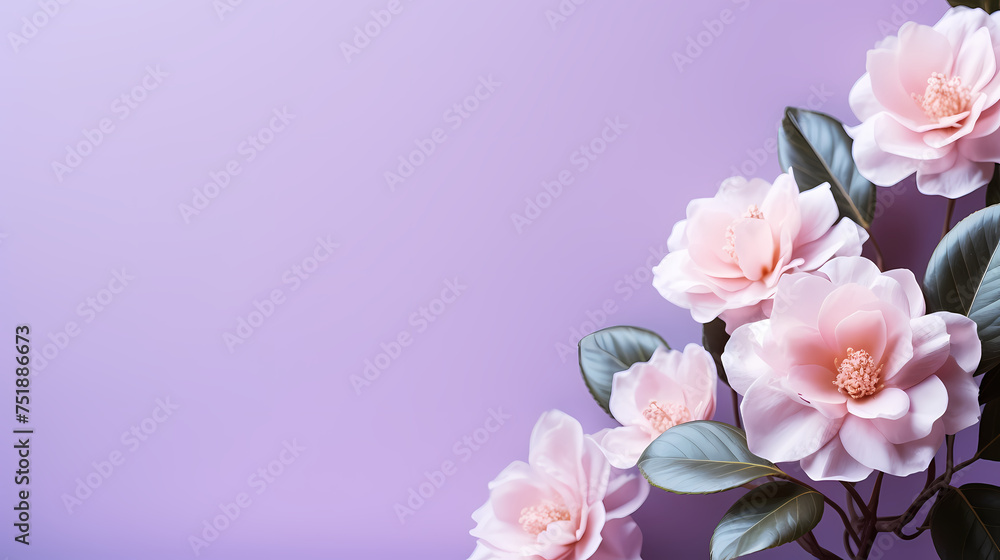 Fototapeta premium Floral background, flat lay, top view