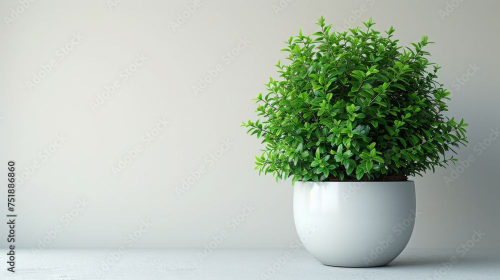 Vibrant Green Plant, White Textured Pot, Contemporary Natural Aesthetic Vibrant Green Plant, White Textured Pot, Contemporary Natural Aesthetic