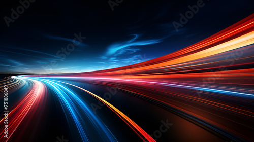 speed motion blur background, Abstract long exposure dynamic in abstract style on blue background abstract beautiful light