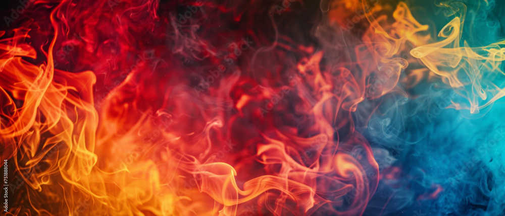 Obraz premium Rainbow Vivid Abstract Flames.