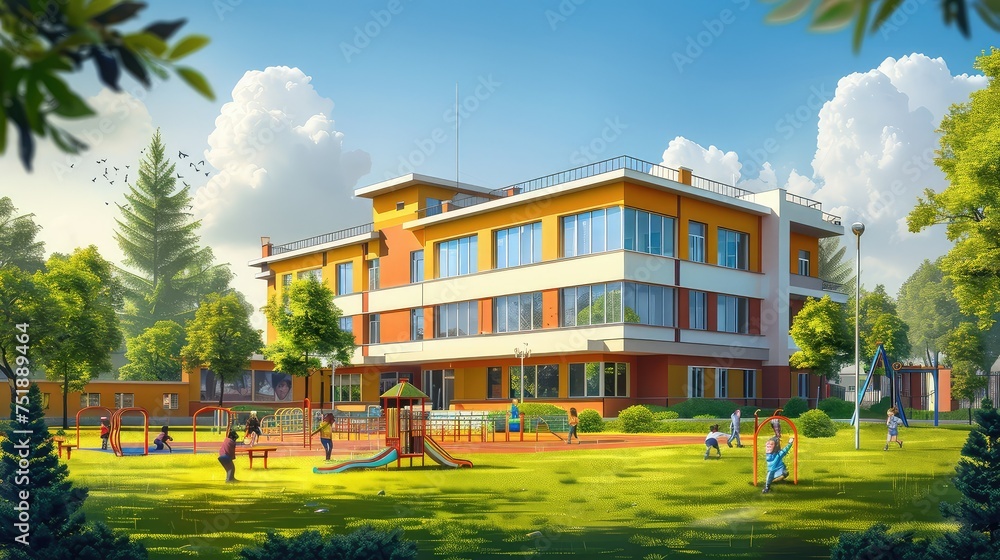 Fototapeta premium gym elementary school outside