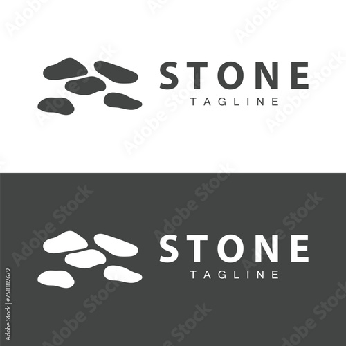 Stone Vector Logo, Stone Design Balance Milestone Vector Templet Symbol Illustration