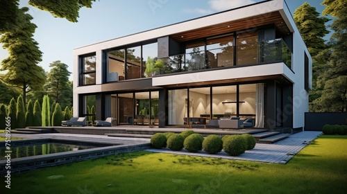 minimalist design house building © vectorwin