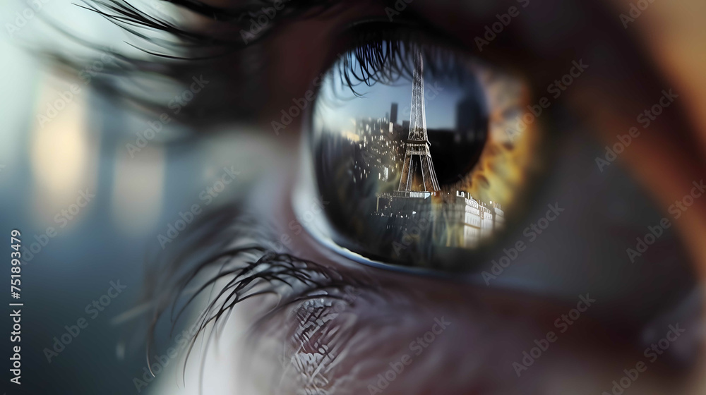 Human Cyborg AI Eye olive. Eye Eye drop expiration optic nerve lens color vision contacts color vision. Visionary iris fantasy sight lasik myth eyelashes - obrazy, fototapety, plakaty 