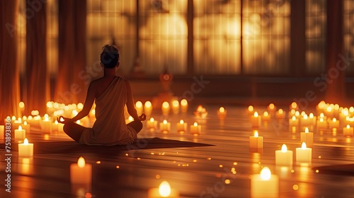 peaceful candlelight yoga