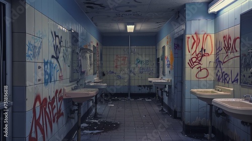 graffiti school bathrooms