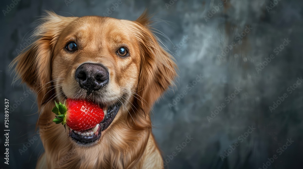 animal dog strawberry
