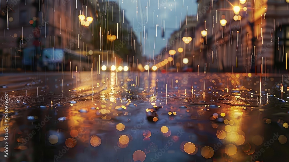 Fototapeta premium wet rain bokeh