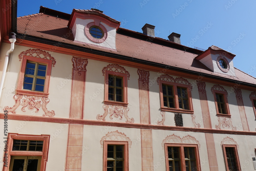 Barockhaus mit Illusionsmalerei im Kloster Marienthal an der Neiße in Sachsen