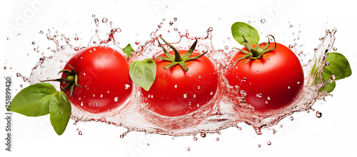 Fresh delicious tomatoes in water