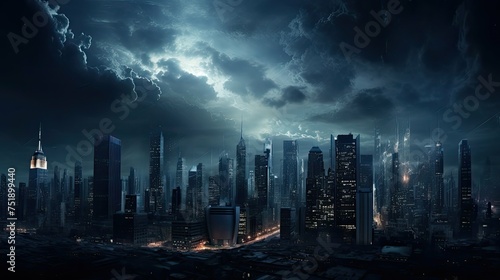 gritty black city background © vectorwin