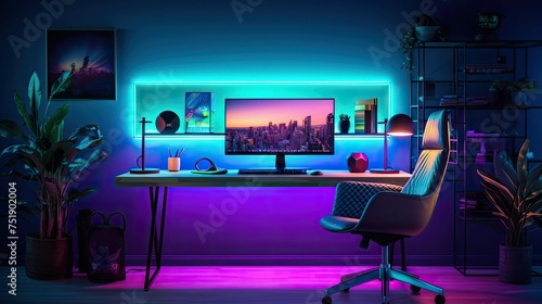 electric room neon background
