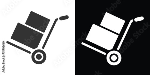 black and white trolly icon