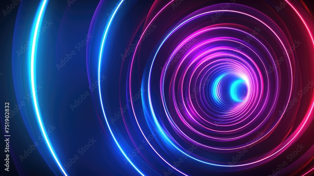 Abstract glowing circle lines in 7 colors on a dark blue background. geometric line art design modern shiny blue lines future technology concept Abstract glowing circle lines in 7 colors on a dark blue background. geometric line art design modern shiny blue lines future technology concept
