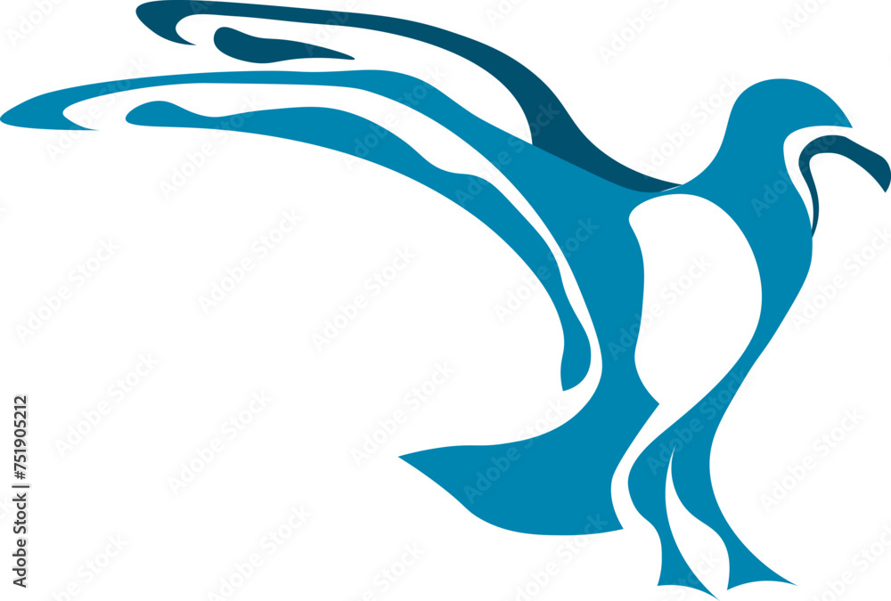 Obraz premium Vector illustration of blue bird. Commercial for companies