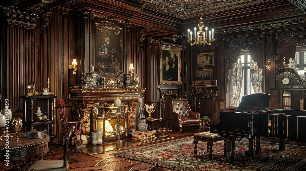 vintage victorian interior